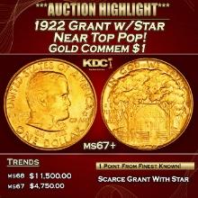 1922 Grant w/Star Gold Commem Dollar Near Top Pop! 1 ms67+ SEGS
