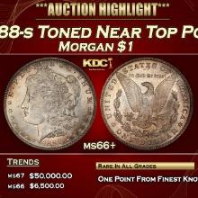 1888-s Morgan Dollar Toned Near Top Pop $1 ms66+ SEGS
