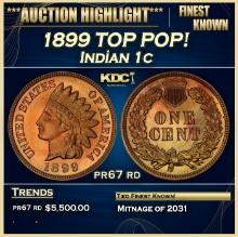 1899 Proof Indian Cent TOP POP! 1c pr67 rd SEGS