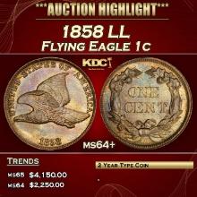 1858 LL Flying Eagle Cent 1c ms64+ SEGS