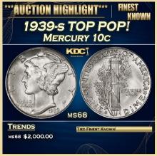1939-s Mercury Dime TOP POP! 10c ms68 SEGS