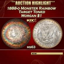 PCGS 1888-o Morgan Dollar Monster Rainbow Targed Toned $1 ms63 PCGS