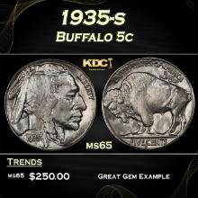 1935-s Buffalo Nickel 5c Grades ms65