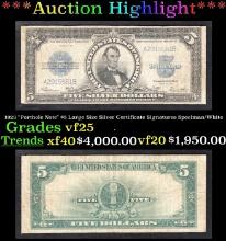 1923 $5 Large Size Silver Certificate "Porthole Note" Grades vf+ Signatures Speelman/White