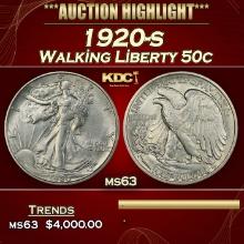 1920-s Walking Liberty Half Dollar 50c ms63 USCG