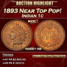 1893 Indian Cent Near Top Pop! 1c ms66+ rb SEGS