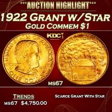 1922 Grant w/Star Gold Commem Dollar 1 ms67 SEGS