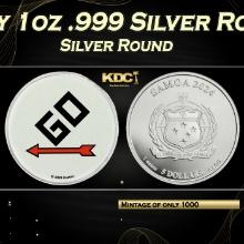 2024 Pass GO Monopoly 1oz .999 Silver Round Colorized Samoa Round