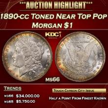 1890-cc Morgan Dollar Toned Near Top Pop $1 ms66 SEGS