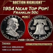 1954 Proof Franklin Half Dollar Near Top Pop! 50c pr68+ DCAM SEGS