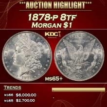 1878-p 8tf Morgan Dollar $1 ms65+ SEGS