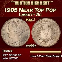1905 Liberty Nickel Near Top Pop 5c ms66+ SEGS