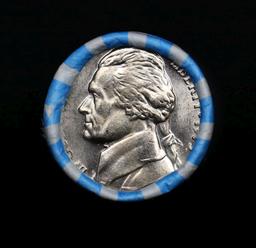 BU Shotgun Jefferson 5c roll, 1973-p 40 pcs Bank $2 Nickel Wrapper