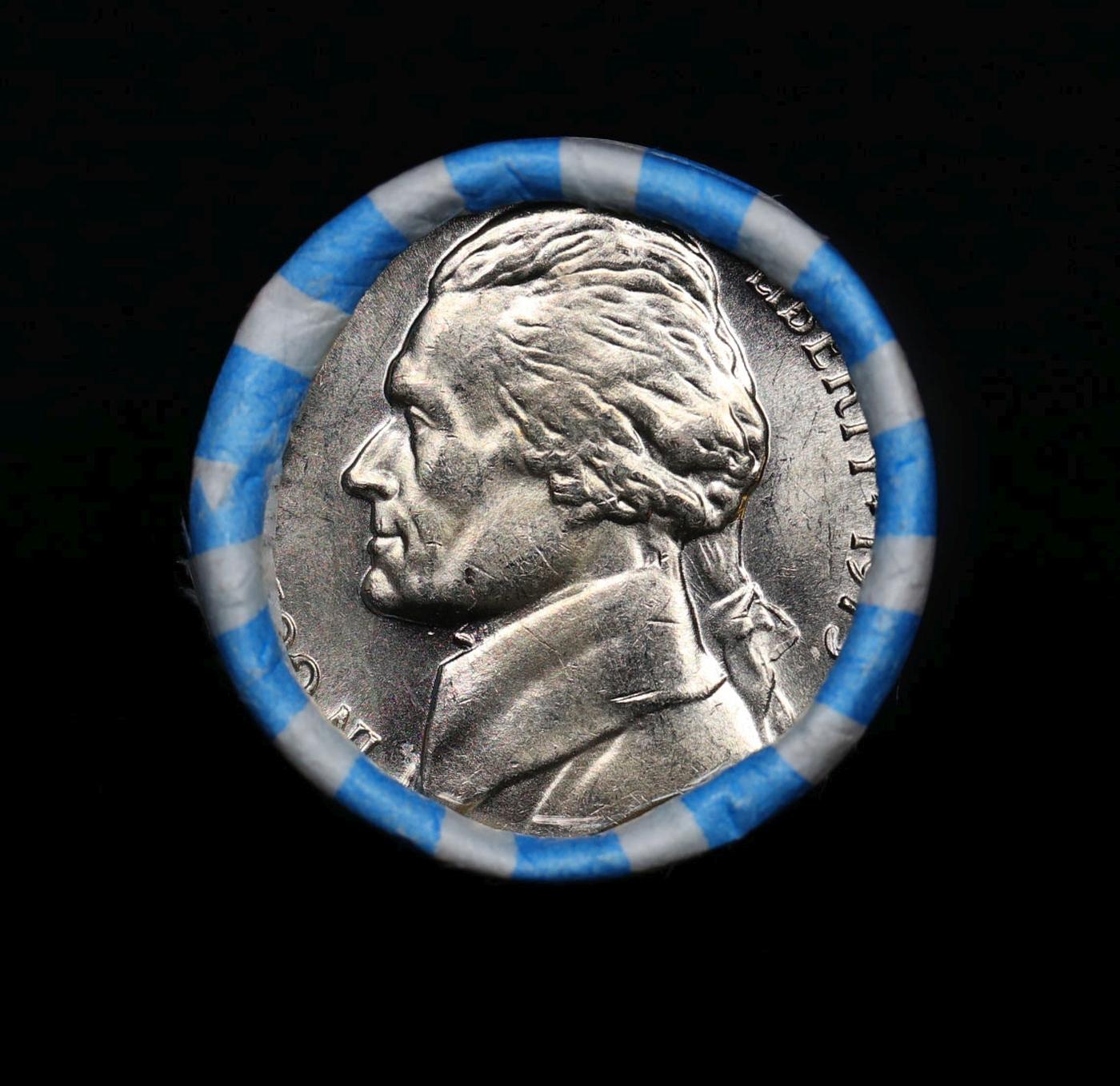 BU Shotgun Jefferson 5c roll, 1973-p 40 pcs Bank $2 Nickel Wrapper