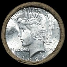 ER- SEARS Silver Peace Dollar $1 Roll UNC 20 Coin 1924/1922 Ends