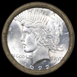 ER- SEARS Silver Peace Dollar $1 Roll UNC 20 Coin 1924/1922 Ends