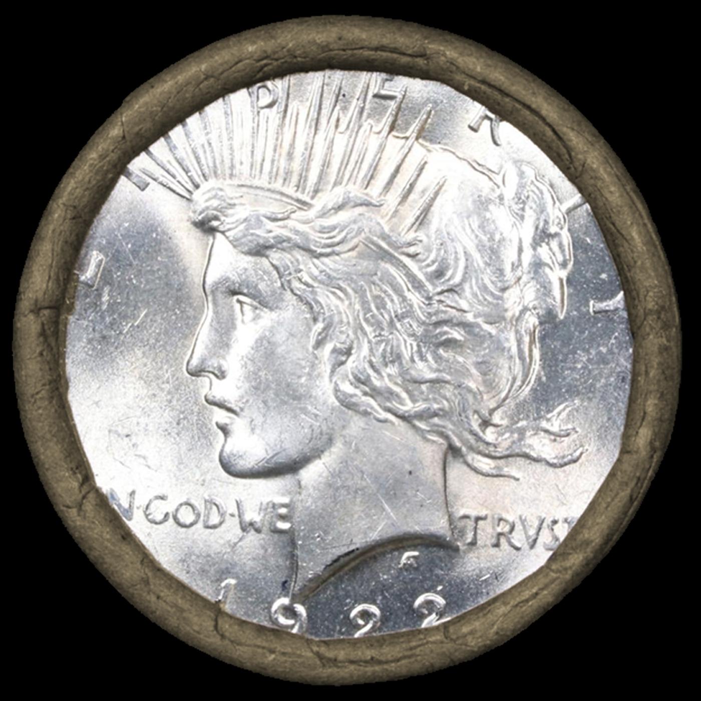ER- SEARS Silver Peace Dollar $1 Roll UNC 20 Coin 1924/1922 Ends