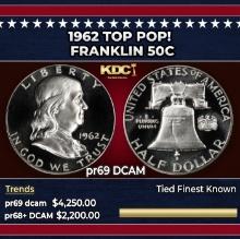 1962 Proof Franklin Half Dollar TOP POP! 50c pr69 DCAM SEGS