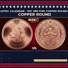 Aztec Calendar - 1oz .999 Fine Copper Round