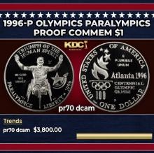 1996-p Olympics Paralympics Proof Modern Commem Dollar $1 pr70 dcam SEGS