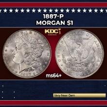 1887-p Morgan Dollar $1 Grades ms64+