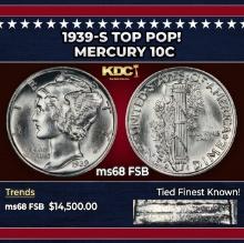 1939-s Mercury Dime TOP POP! 10c ms68 FSB SEGS