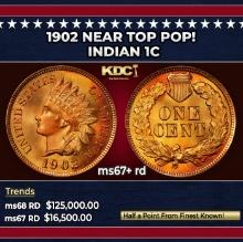 1902 Indian Cent Near Top Pop! 1c ms67+ rd SEGS