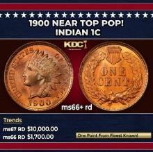 1900 Indian Cent Near Top Pop! 1c ms66+ rd SEGS