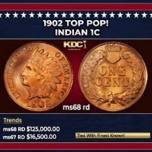 1902 Indian Cent TOP POP! 1c ms68 rd SEGS