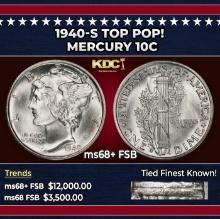 1940-s Mercury Dime TOP POP! 10c ms68+ FSB SEGS