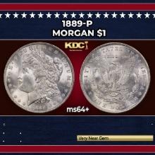 1889-p Morgan Dollar $1 Grades ms64+