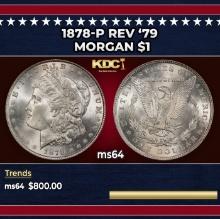 1878-p Rev '79 Morgan Dollar $1 Grades ms64