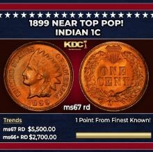 1899 Indian Cent Near Top Pop! 1c ms67 rd SEGS