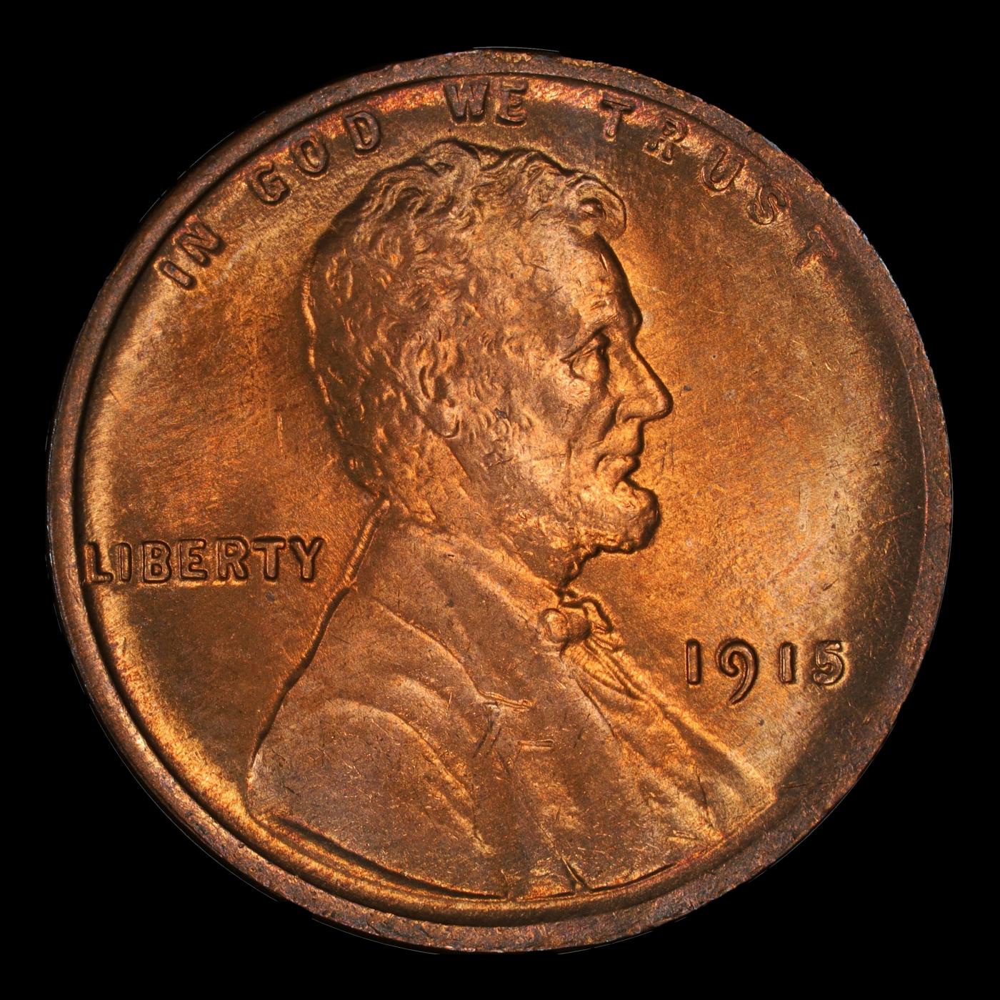 1915-p Lincoln Cent 1c ms66 rd SEGS