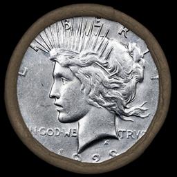 OI- SEARS Peace Silver Dollar $1 Roll 10 Coins Circulated 1928/'S' Rev Ends