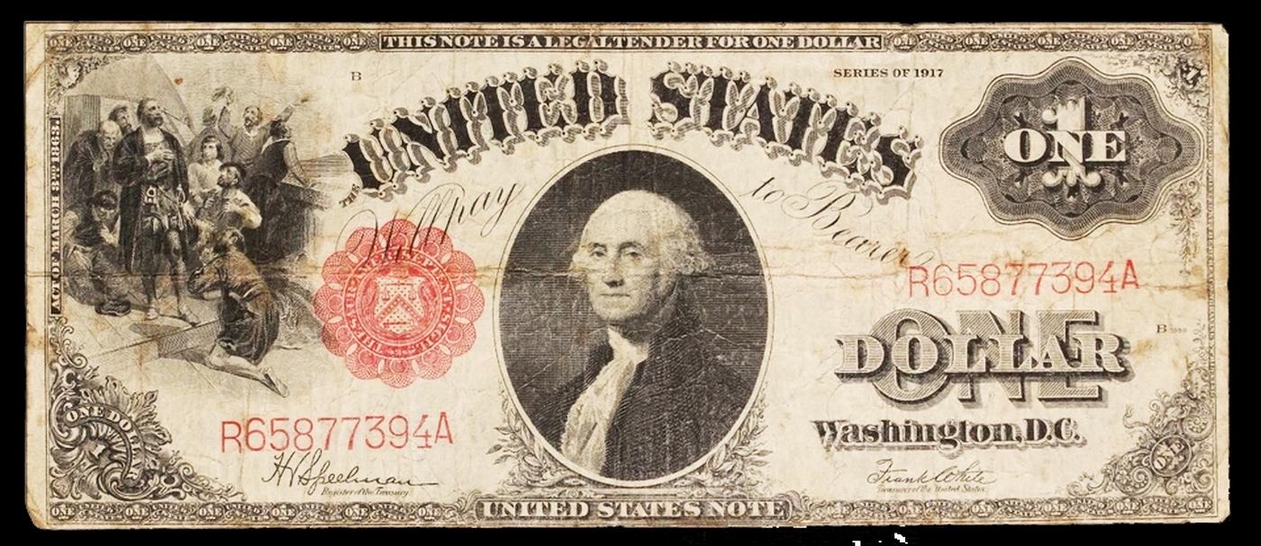 1917 $1 Large Size Legal Tender Note Grades vf+ Signatures Speelman/White