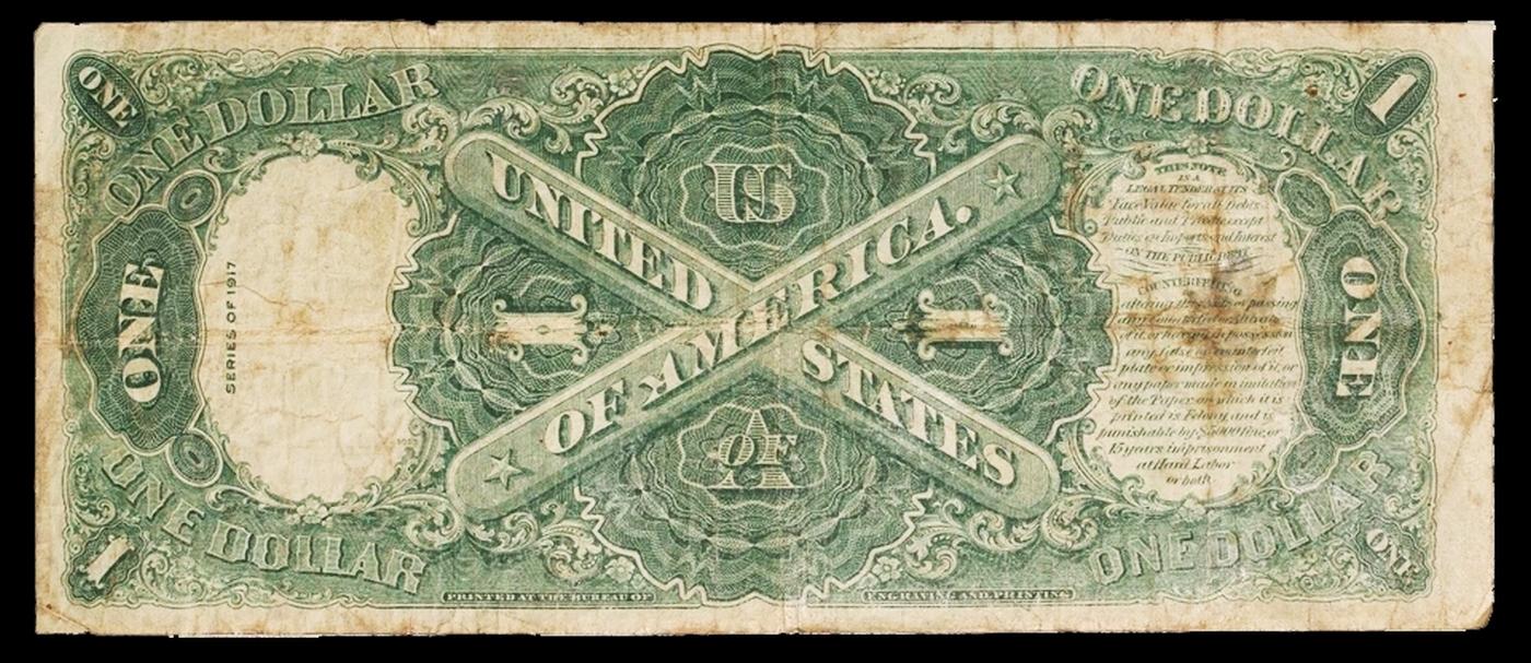 1917 $1 Large Size Legal Tender Note Grades vf+ Signatures Speelman/White