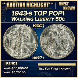 1943-s Walking Liberty Half Dollar TOP POP! 50c ms67+ SEGS