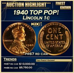 1940 Proof Lincoln Cent TOP POP! 1c pr67 rd cam SEGS