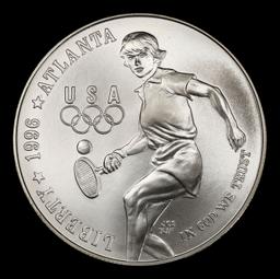 1996-d Olympics Tennis Modern Commem Dollar $1 ms70 SEGS