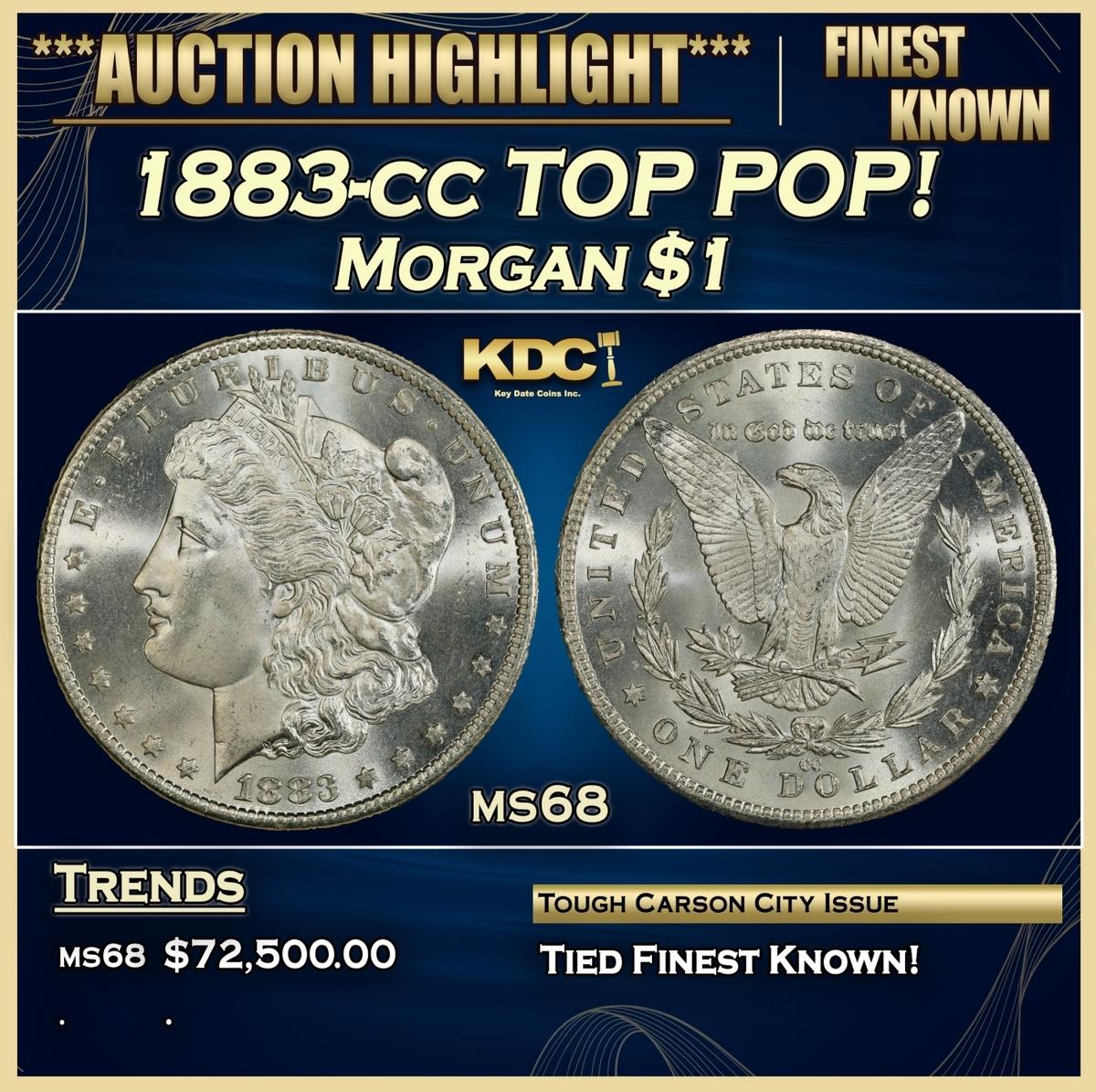 1883-cc Morgan Dollar TOP POP! $1 ms68 SEGS
