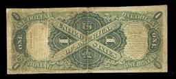 1917 $1 Large Size Legal Tender Note Grades vf+ Signatures Teehee/Burke
