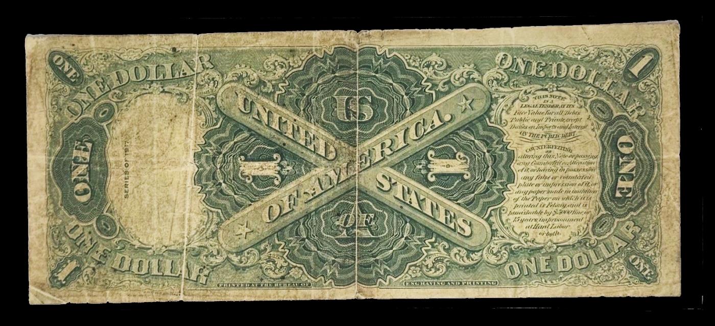 1917 $1 Large Size Legal Tender Note Grades vf+ Signatures Teehee/Burke