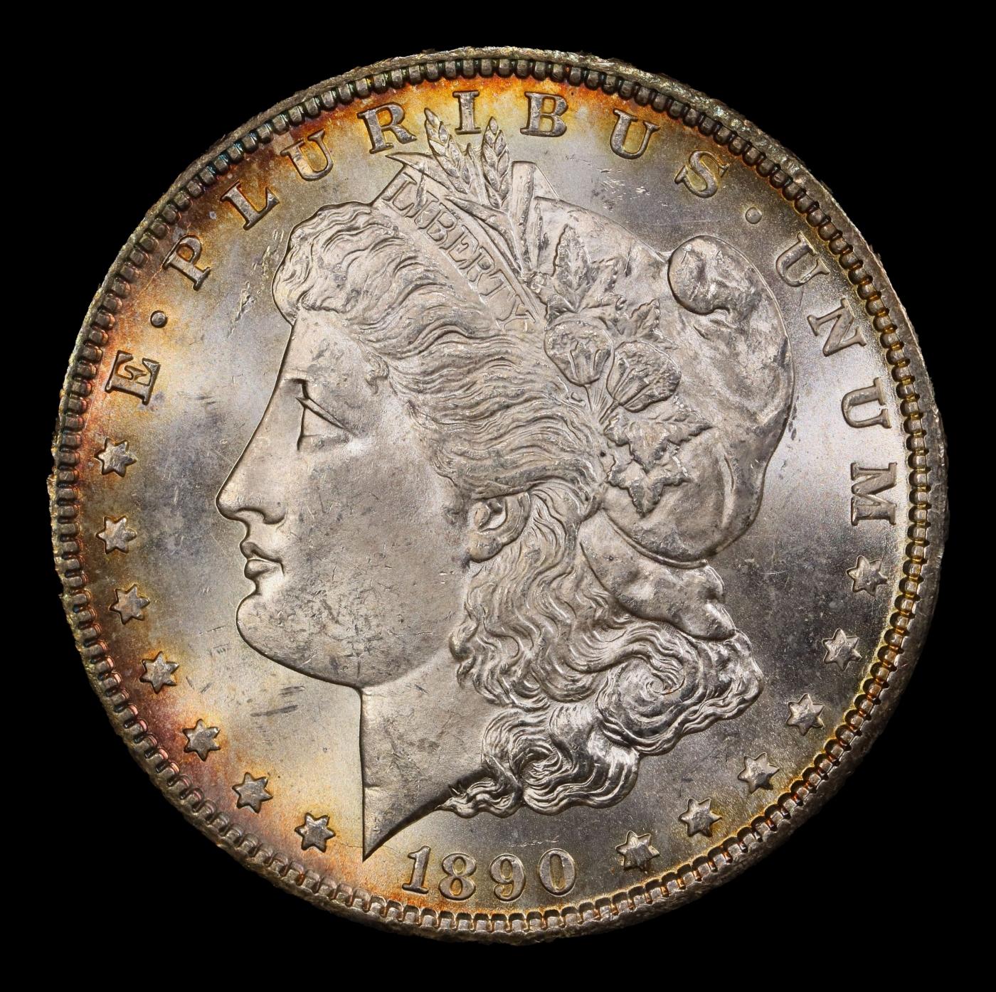 1890-cc Morgan Dollar Toned Near Top Pop $1 ms66 SEGS
