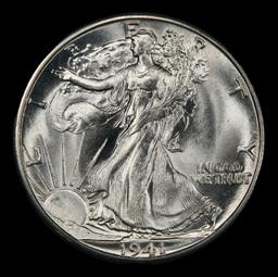 1941-d Walking Liberty Half Dollar Near Top Pop 50c ms67 SEGS