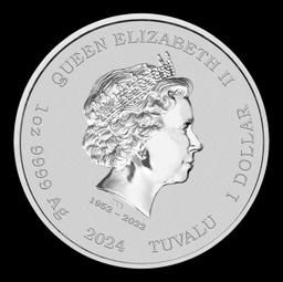 2024 Tuvalu $1 Pink Panther 60th Anniversary Coin - 1 oz Silver Round Round