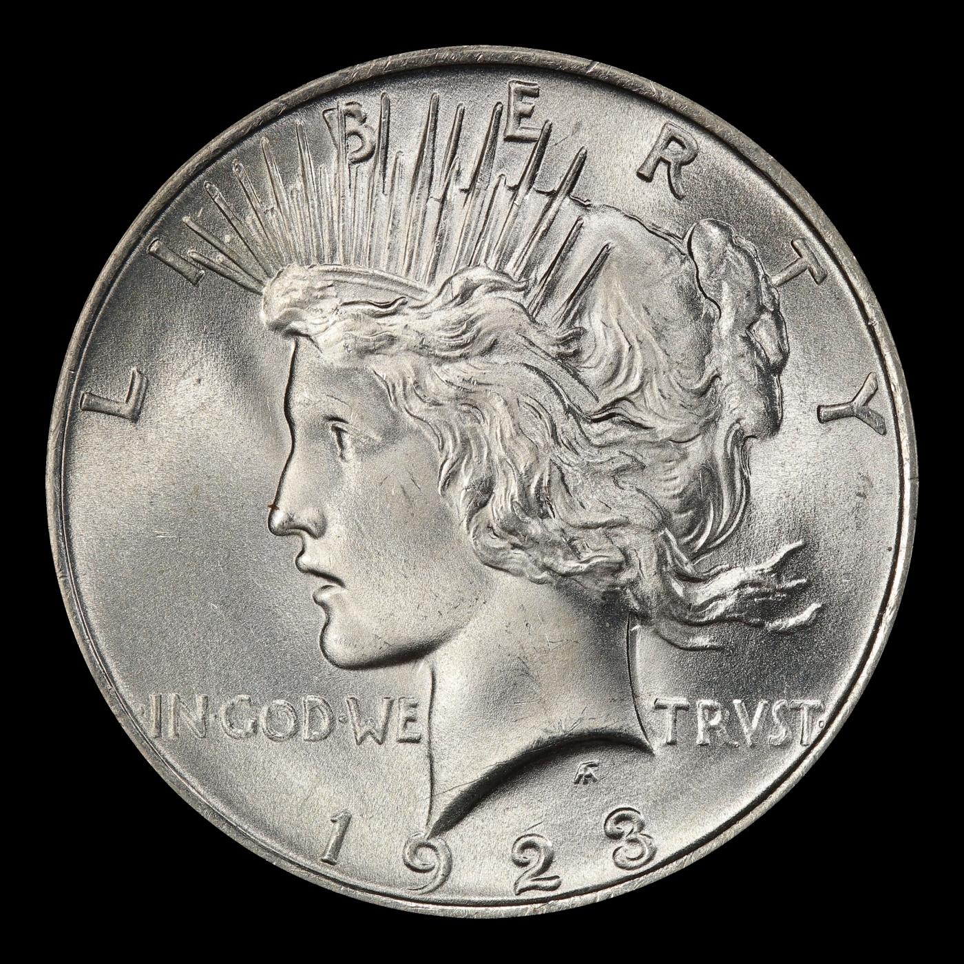 1923-p Peace Dollar Near Top Pop $1 ms67 SEGS