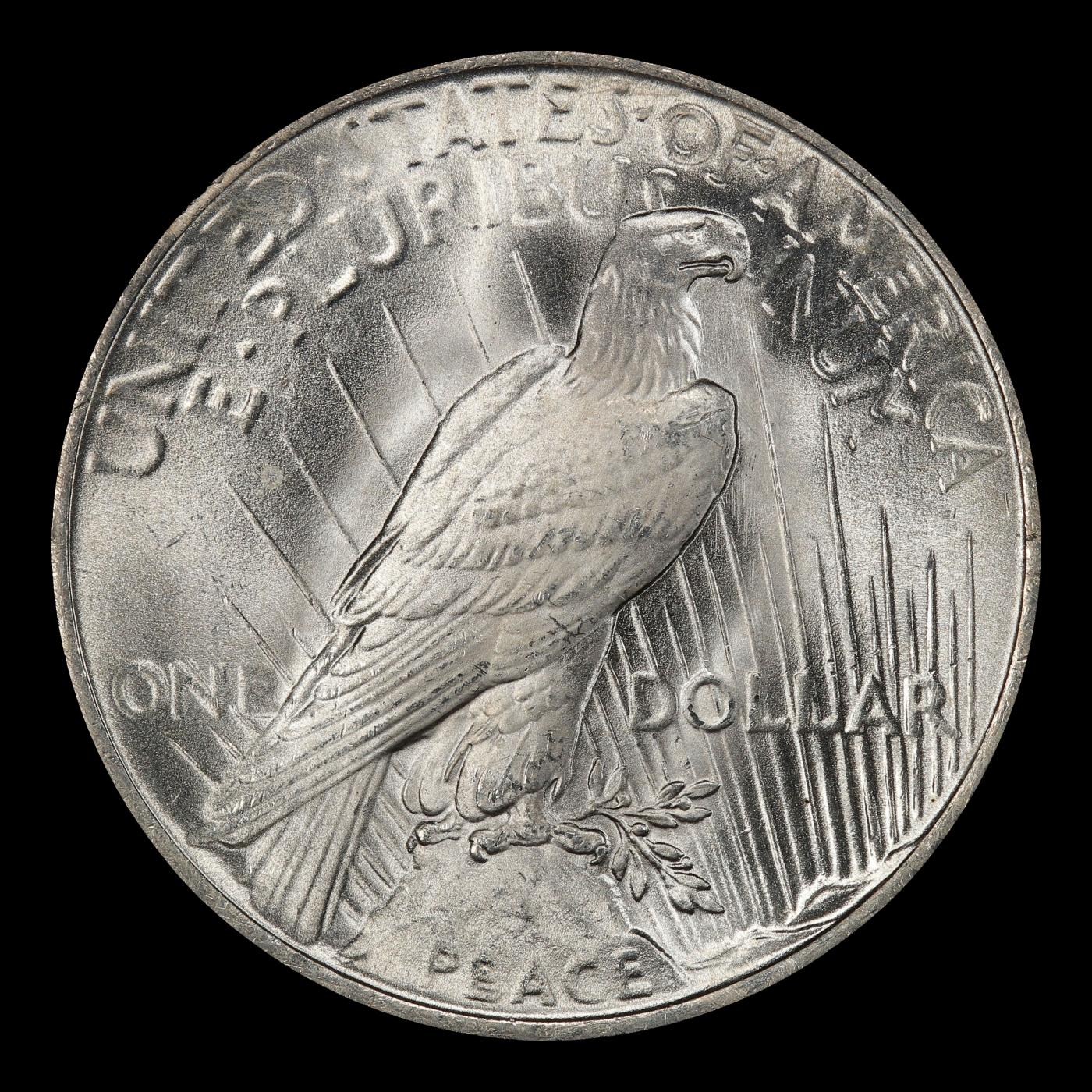 1923-p Peace Dollar Near Top Pop $1 ms67 SEGS
