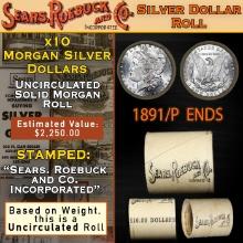 C- Morgan Dollar Roll From SEARS 10 Coin Rare UNC 1891/'P' Rev Ends