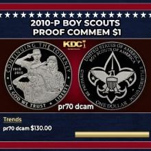2010-P Boy Scouts Proof Modern Commem Dollar $1 pr70 dcam SEGS
